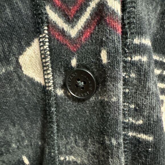 Lauren Ralph Lauren Sweater Women XL Red Navy Cardigan Shawl Southwestern Aztec - Picture 3 of 5